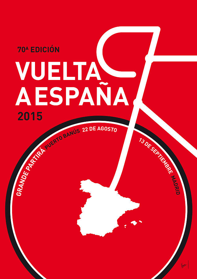 2015 Digital Art - My Vuelta A Espana Minimal Poster 2015 by Chungkong Art