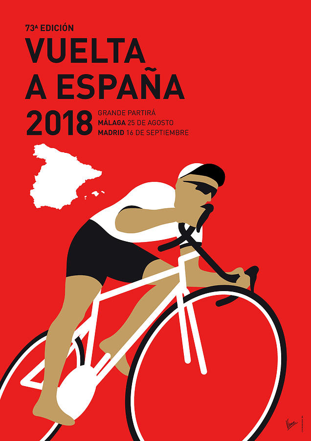 Bicycle Digital Art - My Vuelta A Espana Minimal Poster 2018 by Chungkong Art