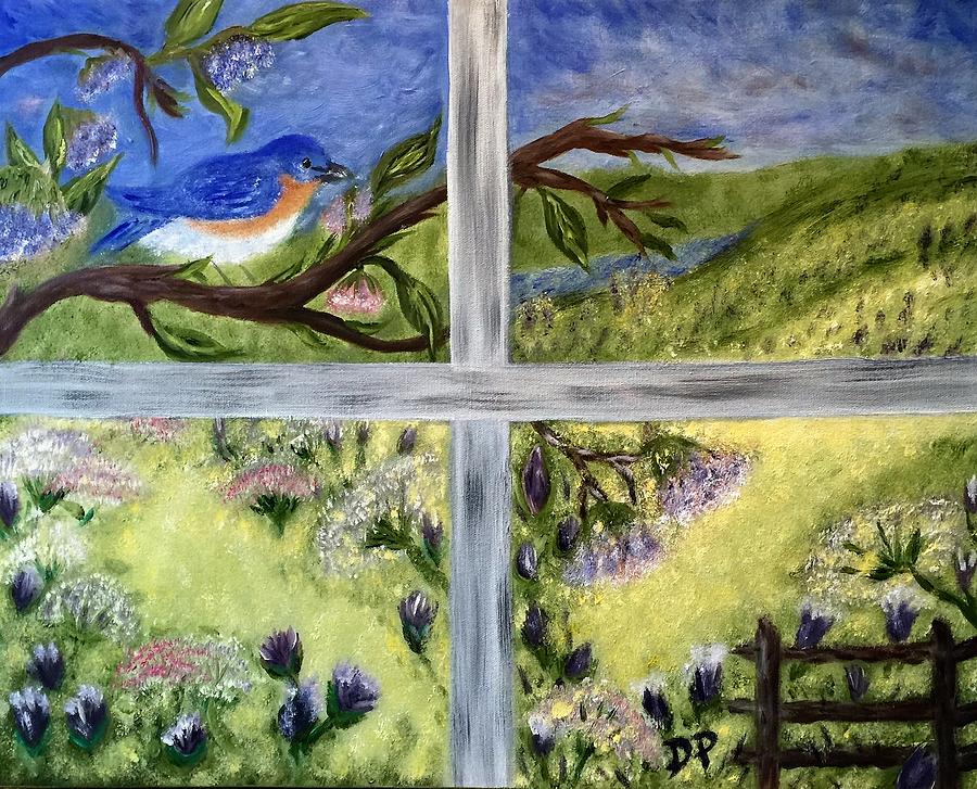 My Window View Painting by Donna Painter