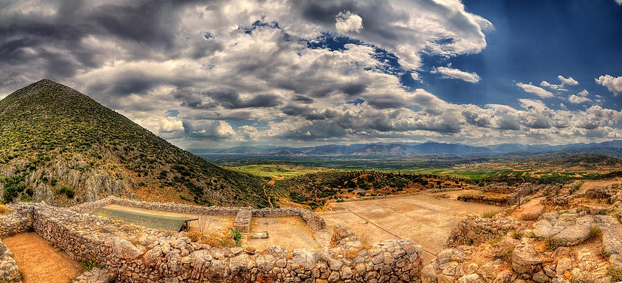 Mycenae Palace Ruins Panorama  Photograph by Micah Goff