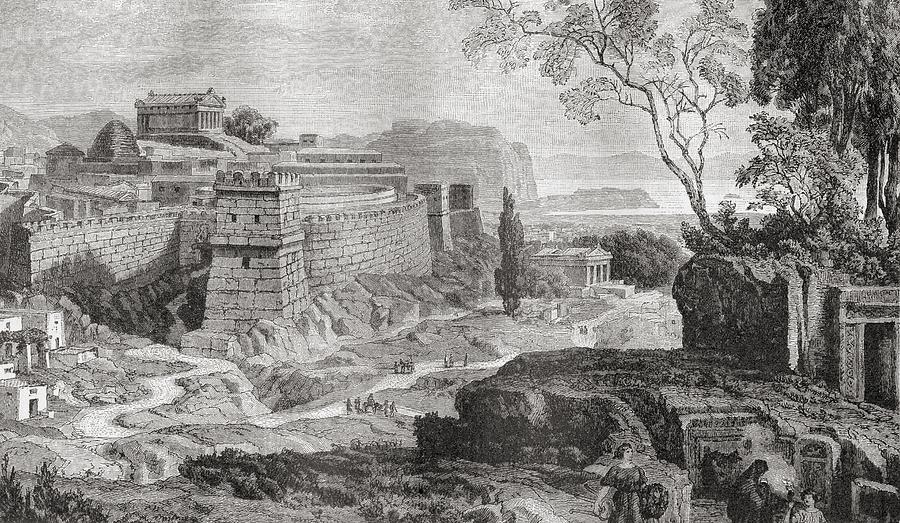 Greek Drawing - Mycenae, The Centre Of Early Greek by Vintage Design Pics