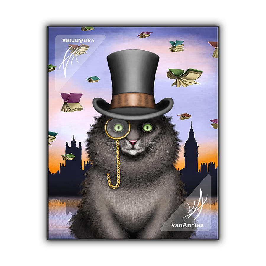 Mycroft the Victorian Cat Painting by Annie Dunn
