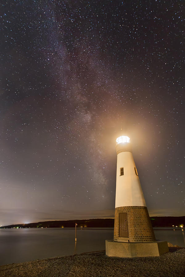 Myers Lighthouse By Night Photograph by Michele Steffey