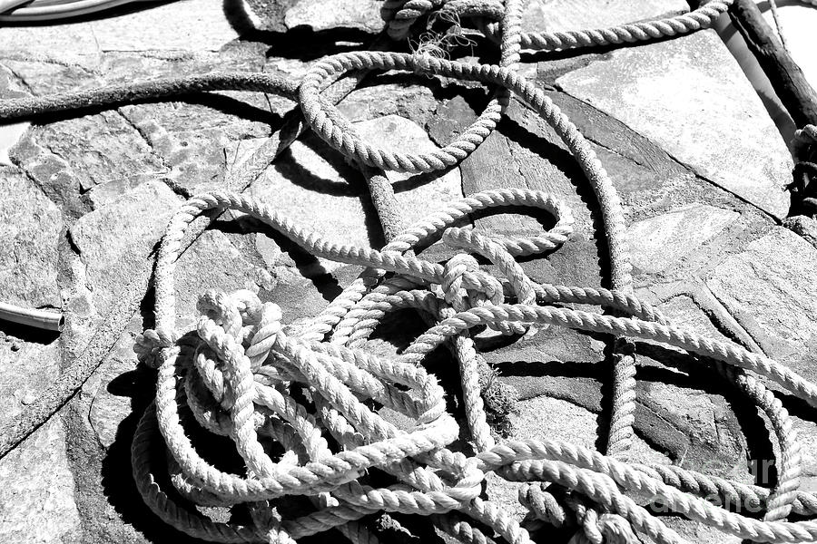 Unique Photograph - Mykonos Boat Rope infrared by John Rizzuto
