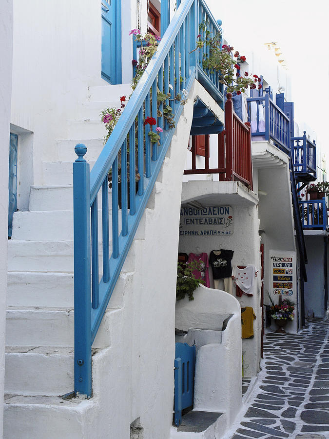 Summer Photograph - Mykonos Buildings by Sally Weigand