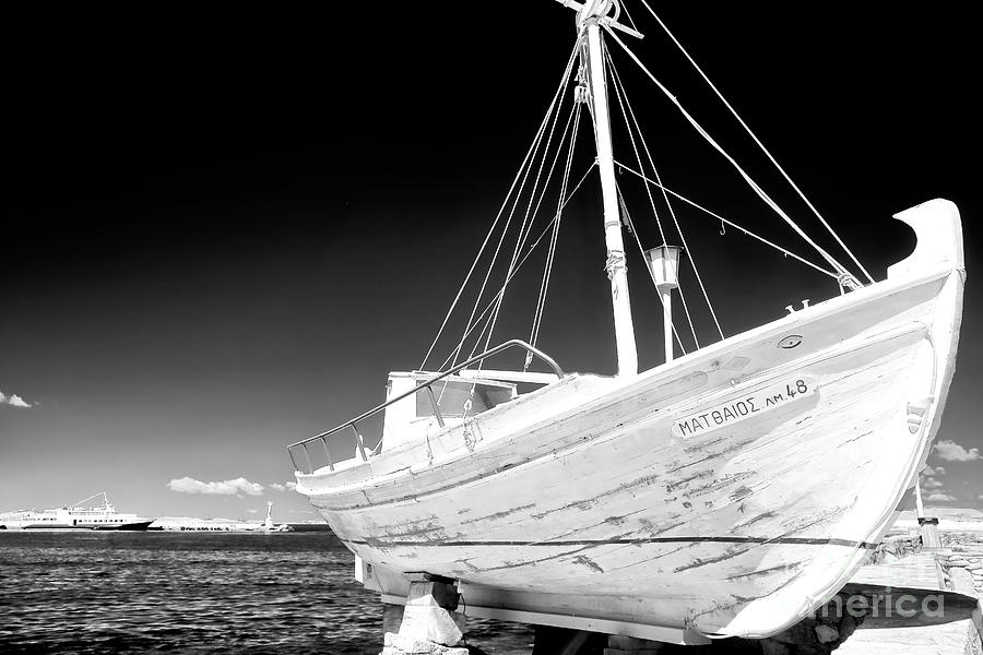 Mykonos Fishing Boat infrared Photograph by John Rizzuto