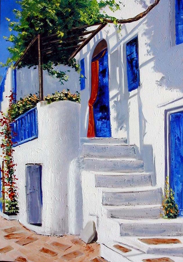 Landscape Painting - Mykonos by Lesuisse Viviane