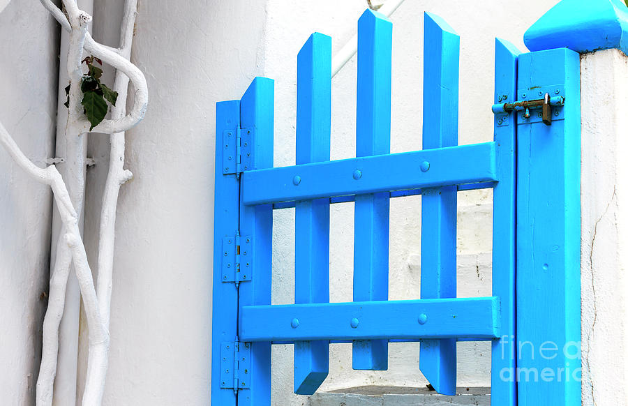 Mykonos Town Blue Gate Photograph by John Rizzuto