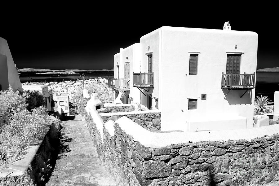 Mykonos Town Dimensions infrared Photograph by John Rizzuto