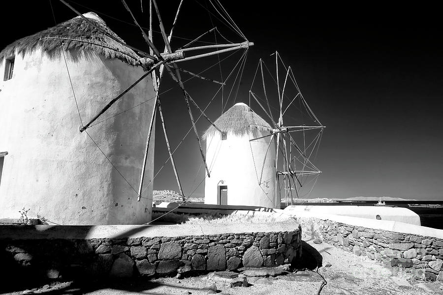 Mykonos Windmills Infrared Photograph by John Rizzuto