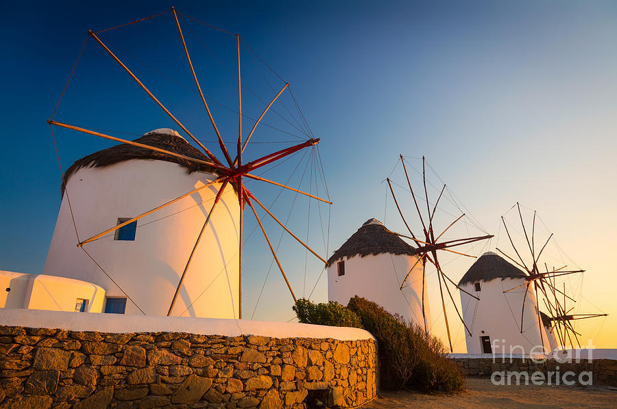 Mykonos Windmills Photograph by Inge Johnsson