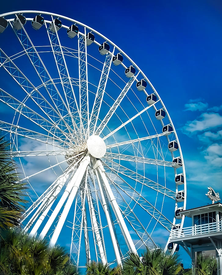 Ferris Wheel Photograph - Myrtle Beach Sky Wheel by Karen Wiles