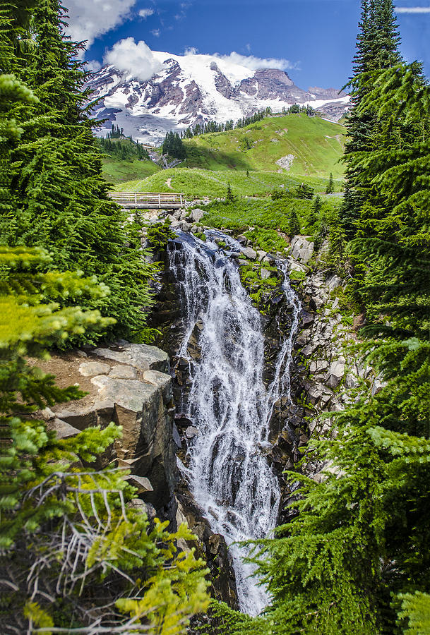 Myrtle Falls In Mt Ranier National Park Photograph by William Bitman