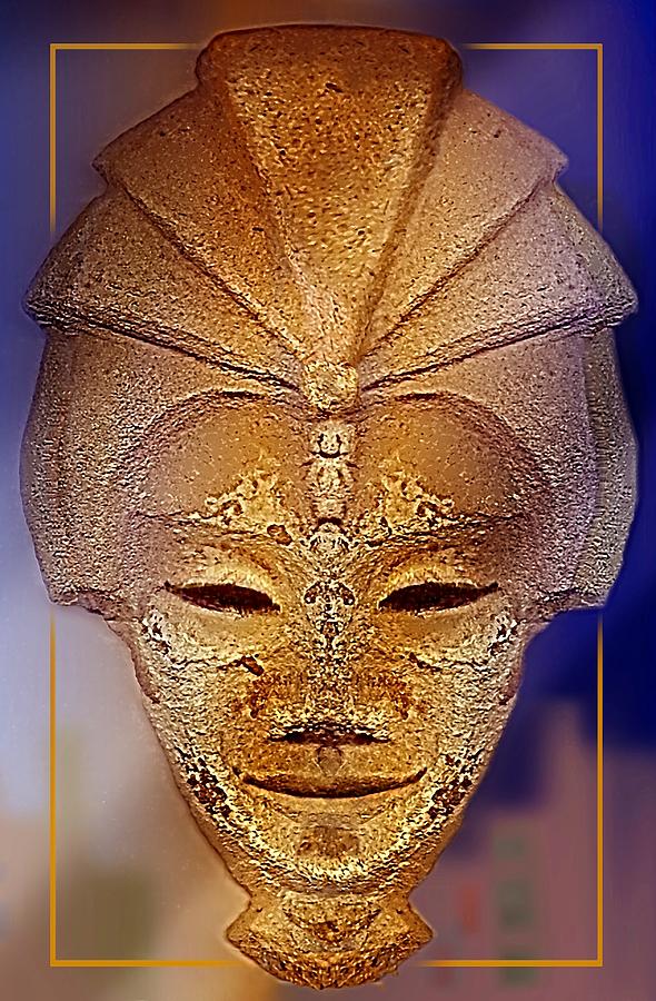 Mysterious Ancient  Asian Mask Relief by Hartmut Jager