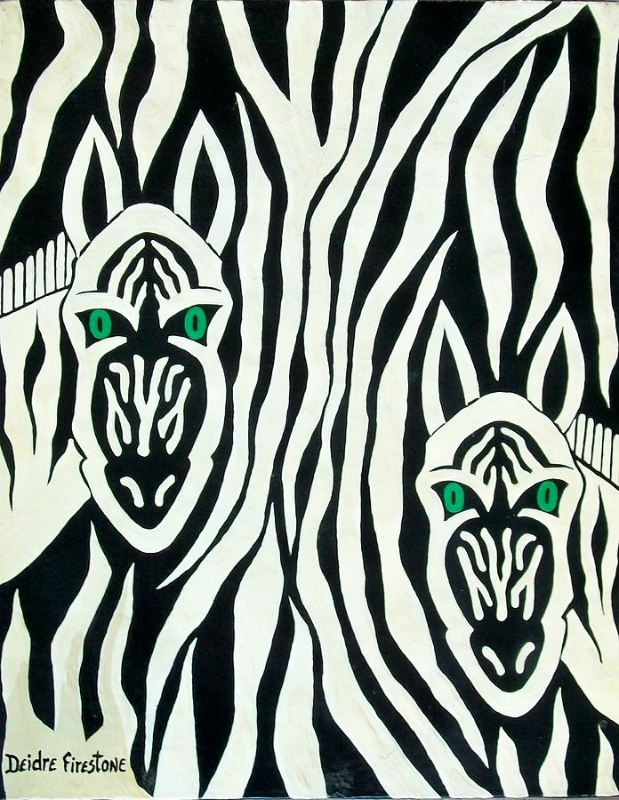 Zebra Painting - Mysterious by Deidre Firestone