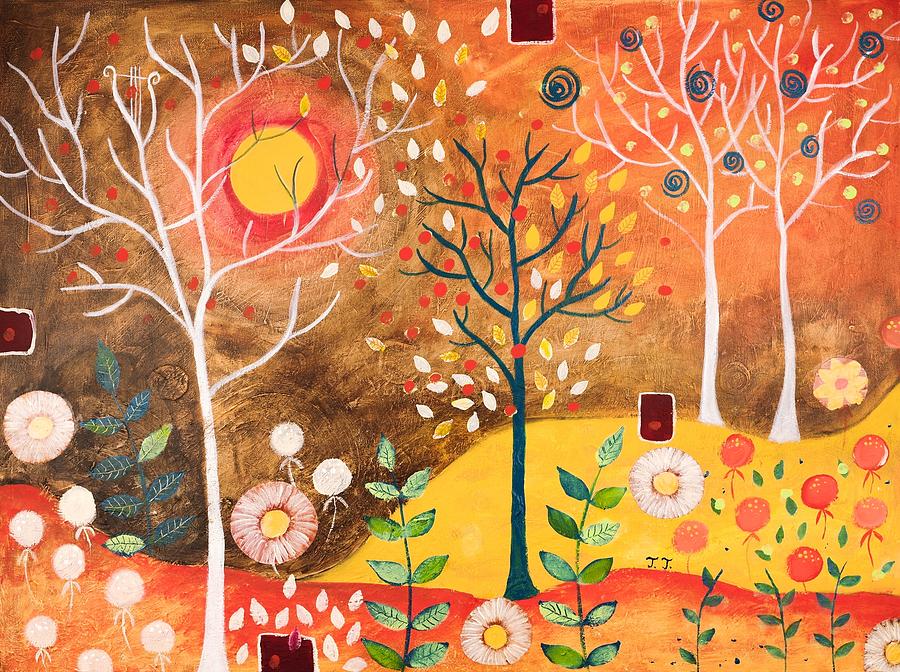 Mysterious Garden II Painting by Teodora Totorean