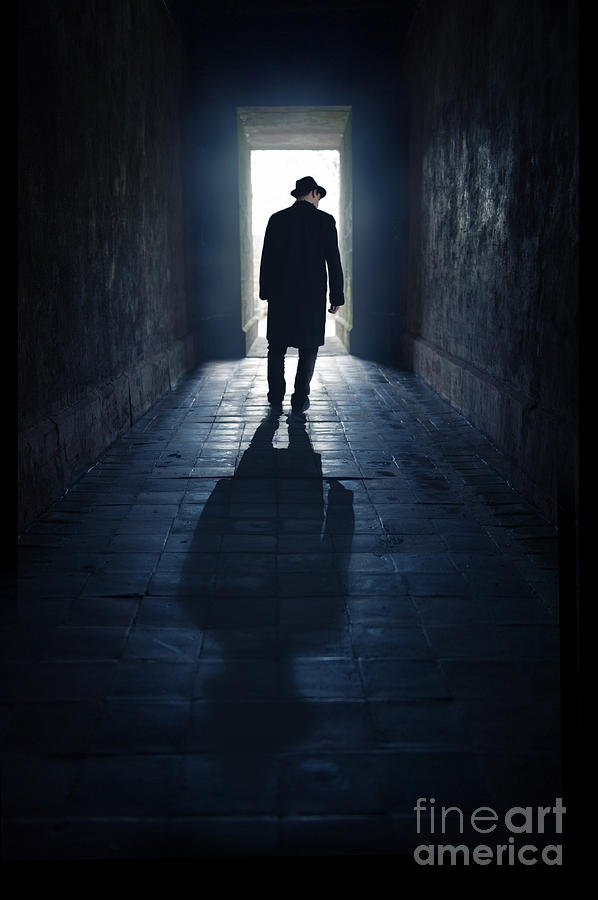 Flag Photograph - Mysterious Man In Silhouette by Lee Avison