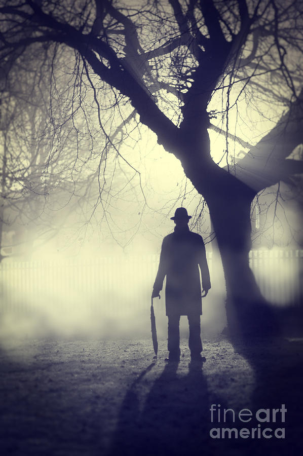 Mysterious Man Standing In Winter Fog  Photograph by Lee Avison