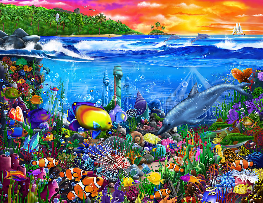 Mysterious Ocean City Digital Art by MGL Meiklejohn Graphics Licensing