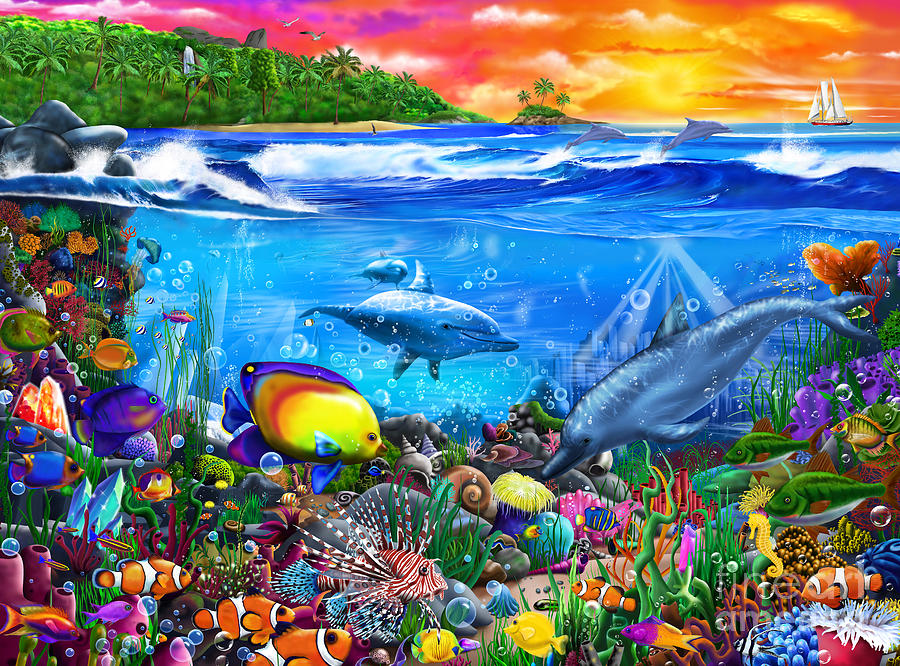 Mysterious Ocean Realm Digital Art by MGL Meiklejohn Graphics Licensing