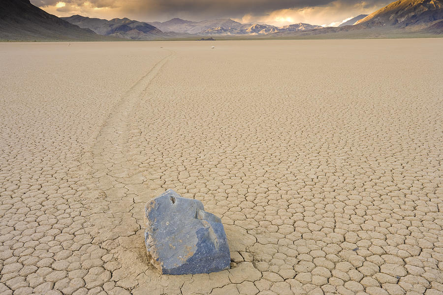 Magic Photograph - mysterious sliding rock on the Racetrack playa Death Valley by Ed Book