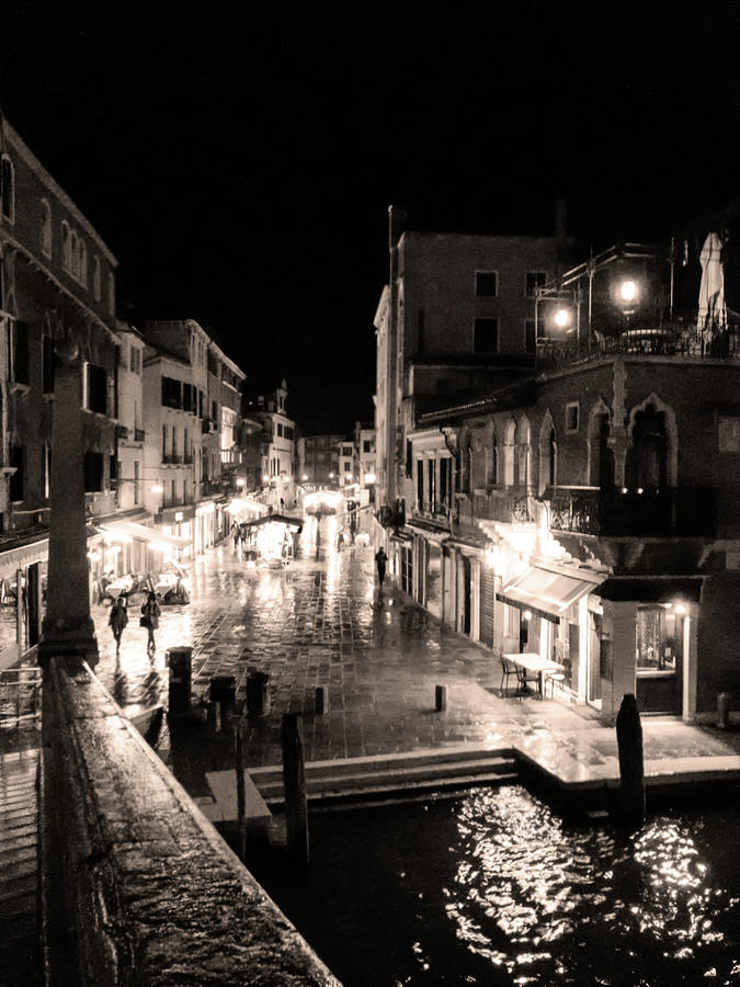 Mysterious Venice monochrom Photograph by Marina Usmanskaya