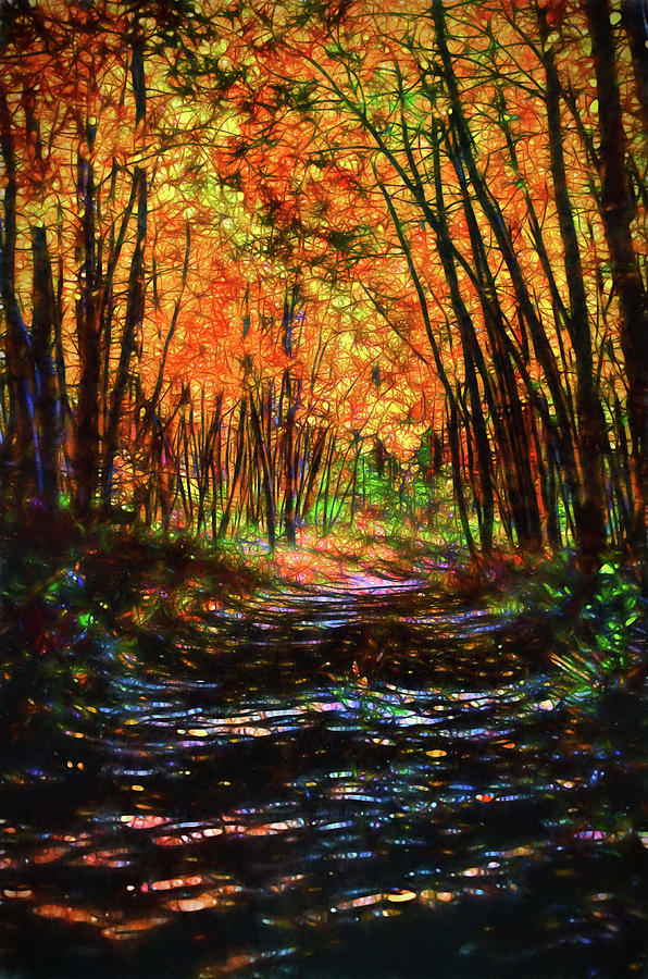 Mysterious Way Digital Art by Lena Owens - OLena Art Vibrant Palette Knife and Graphic Design