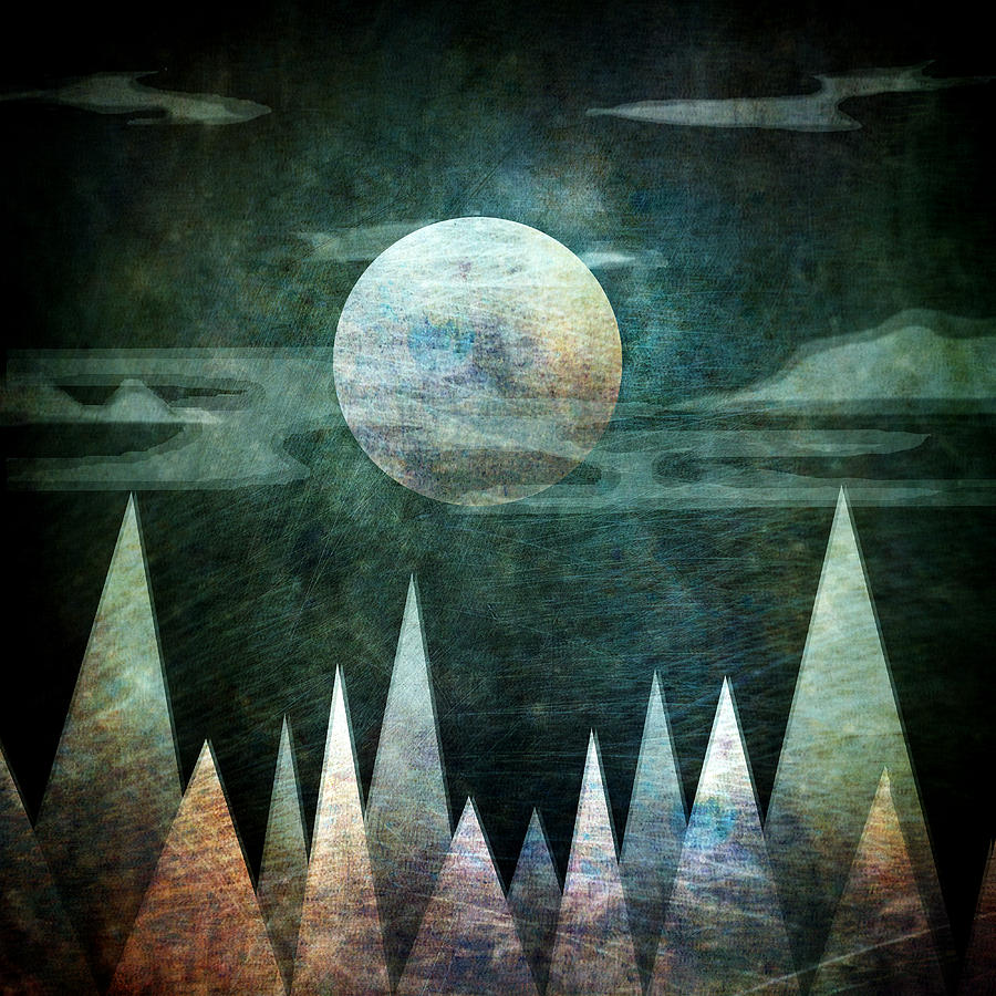 Abstract Digital Art - Mystery Moon by Aurora Art