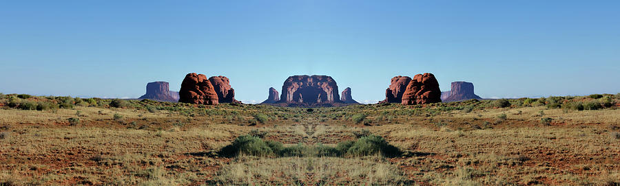 Mystery Valley Colorado Plateau Arizona Pan 01 Mirror Image Photograph by Thomas Woolworth