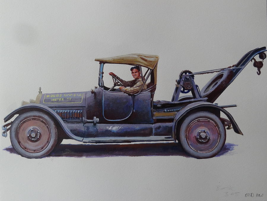 Mystery wrecker 1930. Painting by Mike Jeffries