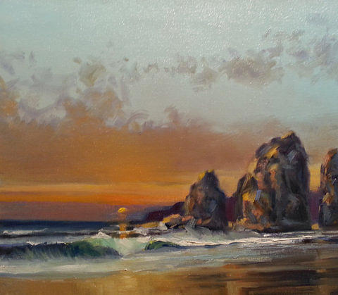 Mystic Beach Painting by Jessica Anne Thomas