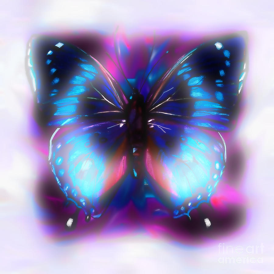 Blue Turquoise Digital Art - Mystic Butterfly  by Gayle Price Thomas
