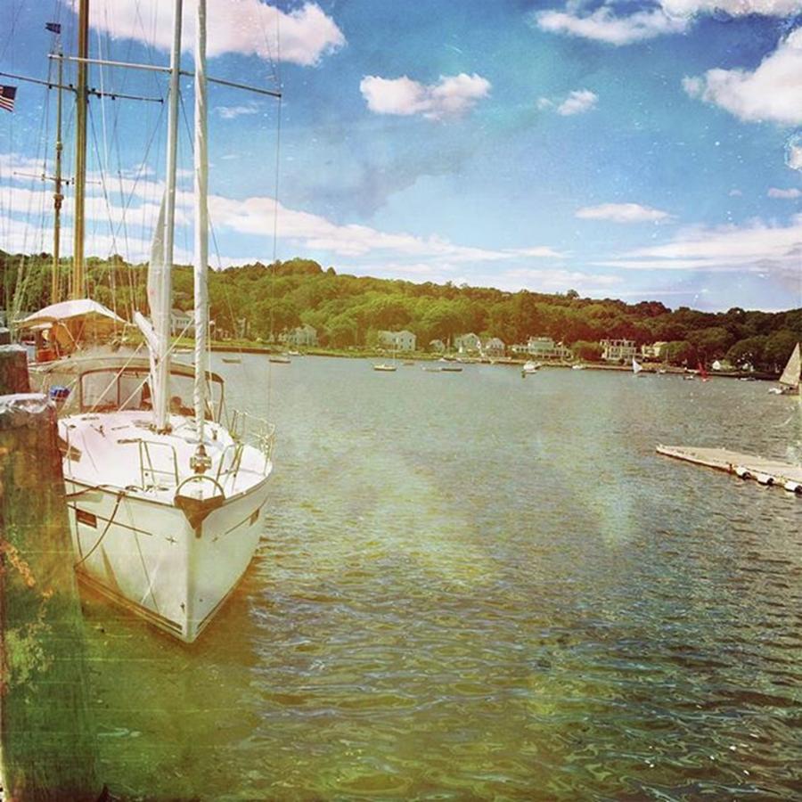 Boat Photograph - Scenic Seaport by Addie Kaen