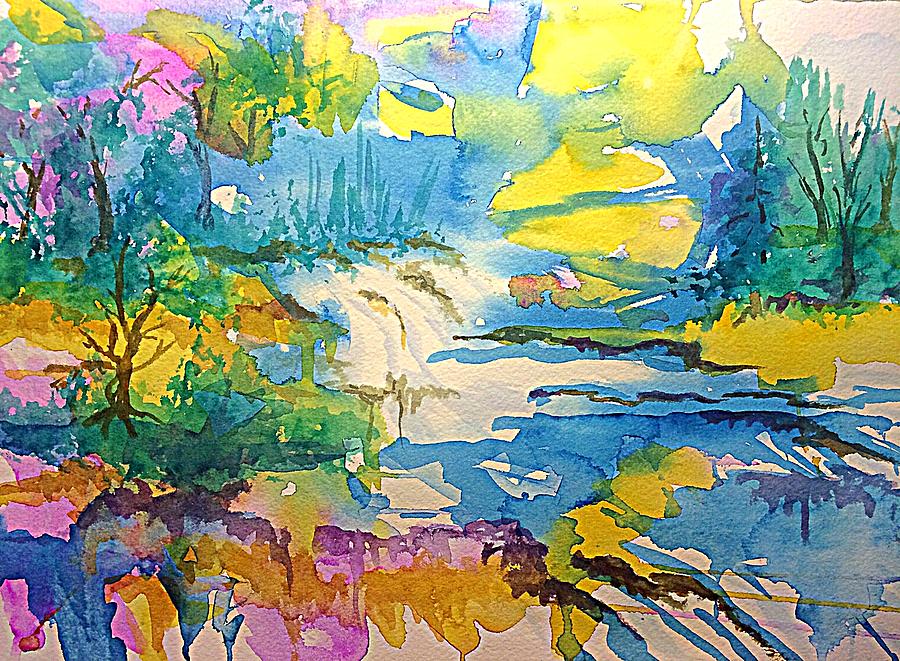 Mystic Falls Painting by Ellen Levinson