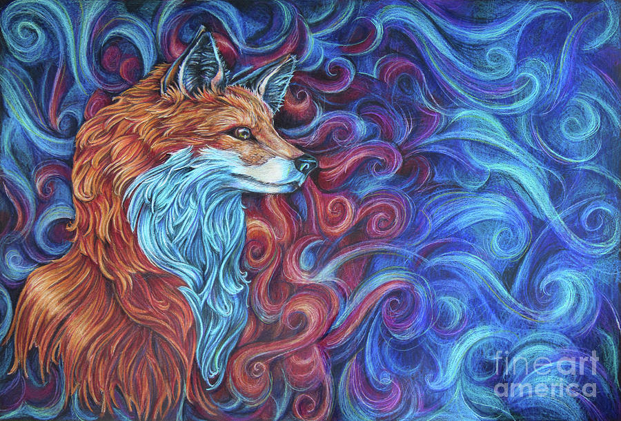 Mystic Fox Drawing by Jessica Bagley - Pixels