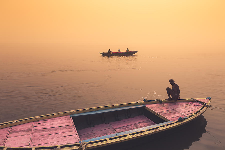 Banaras Photograph - Mystic Ganges by Marji Lang Banaras Photograph - Mystic Ganges by Marji Lang