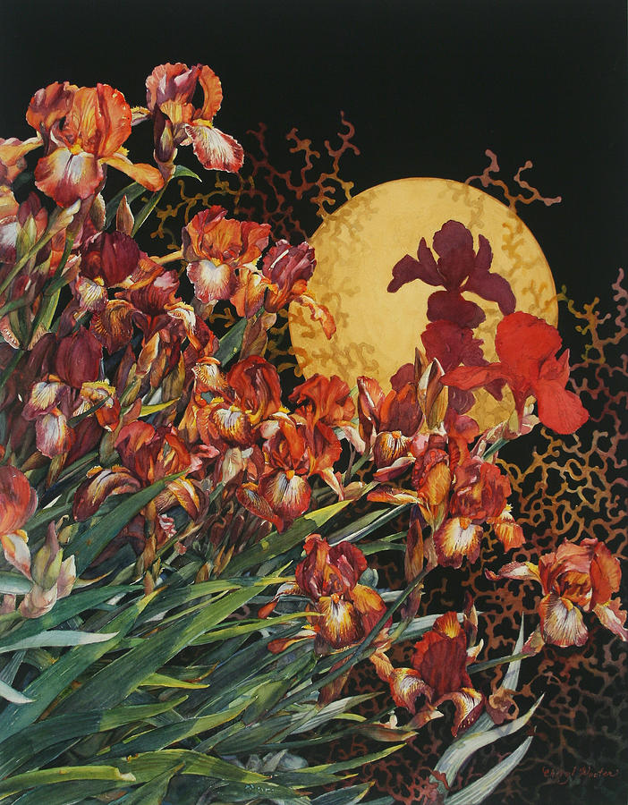 Iris Painting - Mystic Iris by Cheryl Wooten