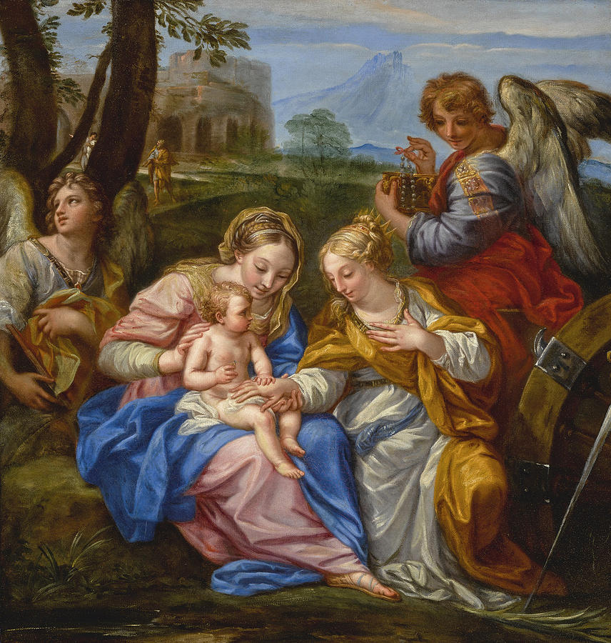 Mystic Marriage of Saint Catherine of Alexandria Painting by Andrea Procaccini