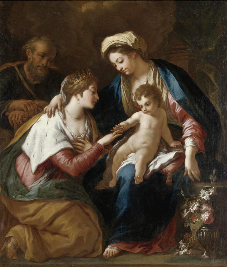 Mystic Marriage of Saint Catherine Painting by Paolo de Matteis