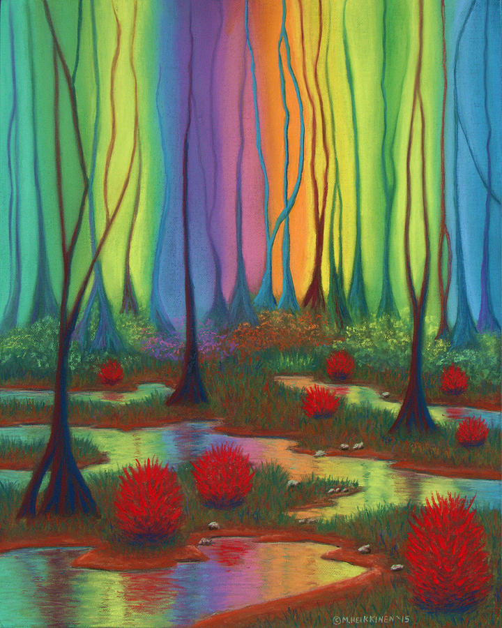 Tree Pastel - Mystic Marsh 01 Panel B by Michael Heikkinen