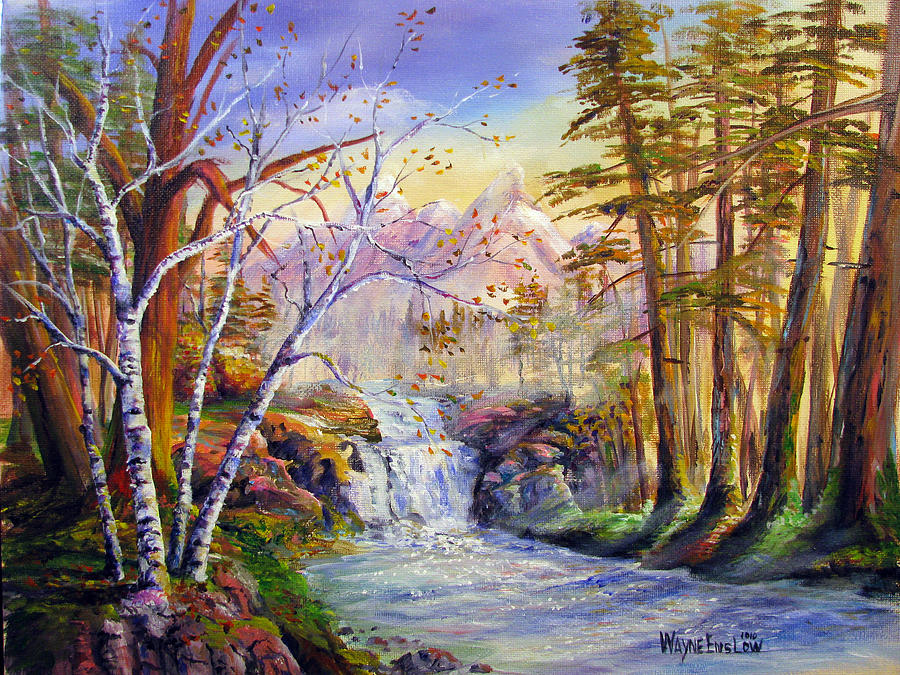 Mystic Mountain Stream Painting by Wayne Enslow