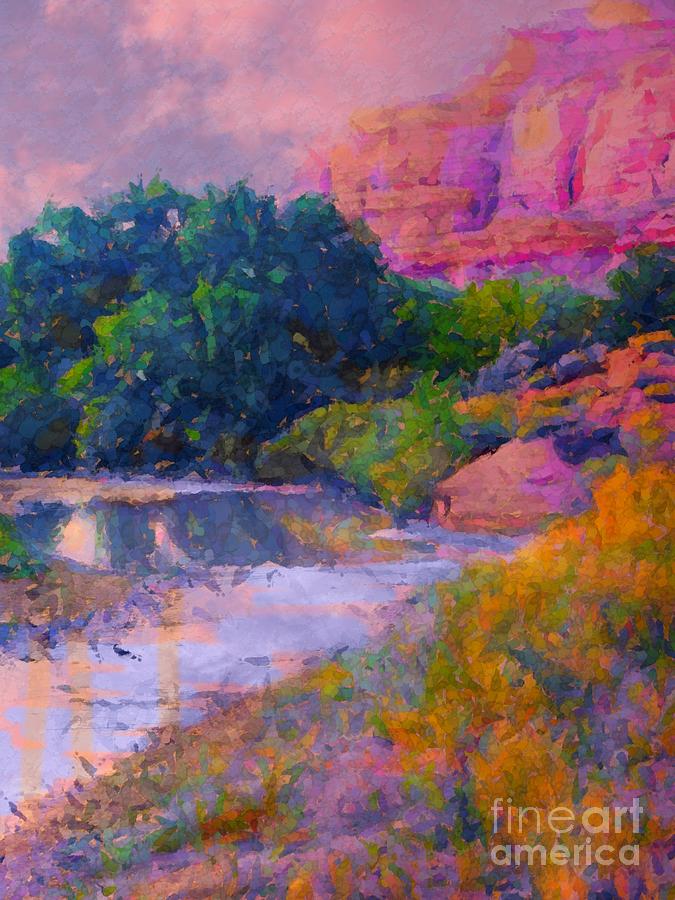 Mystic pinks in Canyon Digital Art by Annie Gibbons
