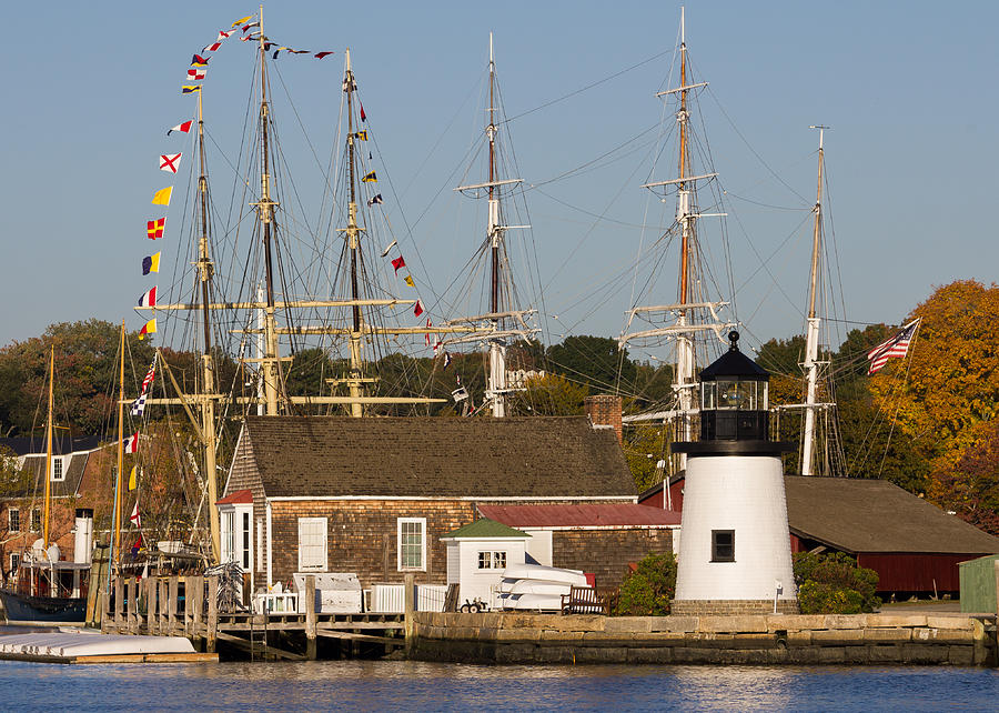 Mystic Seaport Lighthouse Photograph by Kirkodd Photography Of New England