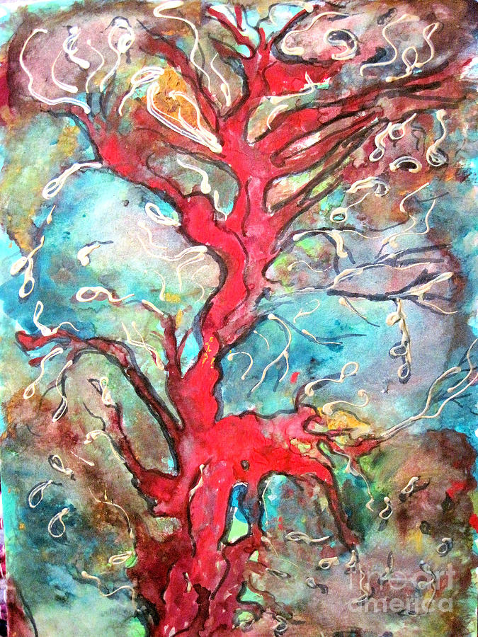 Mystic Tree Painting By Sandy Deluca - Fine Art America