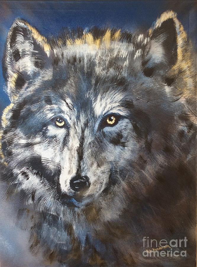 Mystic Wolf Painting by Rita Henderson