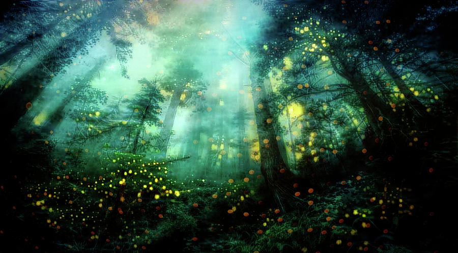 Mystic woods Mixed Media by Lilia D