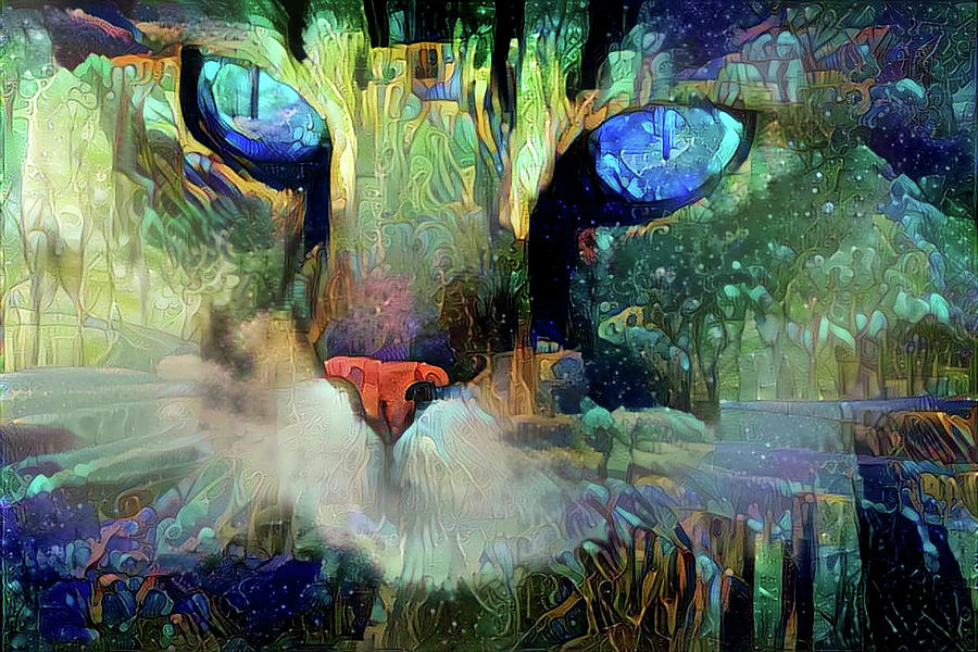 Mystical Cat Art Digital Art by Peggy Collins