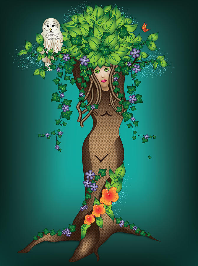 Mystical Maiden Tree Digital Art by Serena King