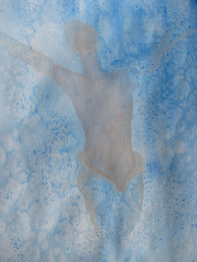 Mystical Merman Water Dance Painting by Lindie Racz