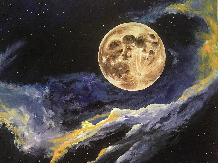 Mystical Moon Painting By Susan Shotton Pixels